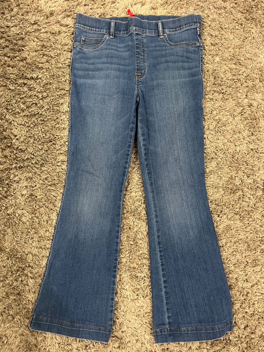 SPANX Women's Denim Flare Jeans in Medium Blue Wash